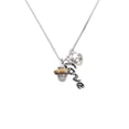 thumbnail image 2 of Delight Jewelry Silvertone Crystal Brown Spinner - Love and Lock Charm Necklace, 18"+1", 2 of 4