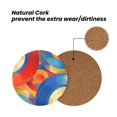 thumbnail image 4 of Multi-Shape Mdf Cork Coaster 4 Pieces Of Anti-Slip, Anti-Wear And Anti-Fouling 3.9in Easy To Clean And Stable Structure Indianred Tie-Dye Background Vibrant Colors And Swirling Patterns Round Shape, 4 of 7