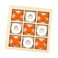 thumbnail image 3 of Juego familiar de rompecabezas de tres en raya de madera, juguete de mesa XO clásico para adultos en interiores y exteriores. naranja y blanco, 3 of 9