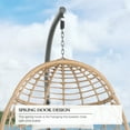 thumbnail image 3 of Ulax Furniture Hanging Chair Indoor Outdoor Wicker Basket Swing Hammock Egg Chair With Stand and Cushions For Patio Living Room, 3 of 7