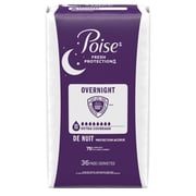 Poise Overnight Incontinence & Postpartum Pads for Bladder Leaks, 8 Drop Extra Coverage, 72 Count (2 Packs of 36), Packaging May Vary