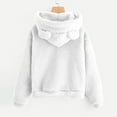 thumbnail image 4 of Charella Womens Athletic Fuzzy Hoodies Cute Pullover Hoodie for Women Zip Oversized Plush Hoodie with Pockets White,XXXXL, 4 of 4