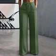 thumbnail image 6 of Lmnyox Wide Leg Pants for Women Fashion Solid Color High Waist Drawstring Pants Loose Dress Trousers with Pockets, 6 of 9