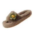 thumbnail image 5 of Women's Plush Slippers Slip on Slippers Winter Slippers Cartoon Cute Home Slippers Warm House Slippers Furry Home Shoes for Indoor Outdoor Khaki 40, 5 of 8