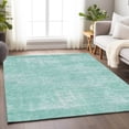 thumbnail image 5 of HomeRoots 667146 5 x 8 ft. Turquoise & Ivory Abstract Washable Machine Made Rectangle Area Rug with UV Protection, 5 of 9