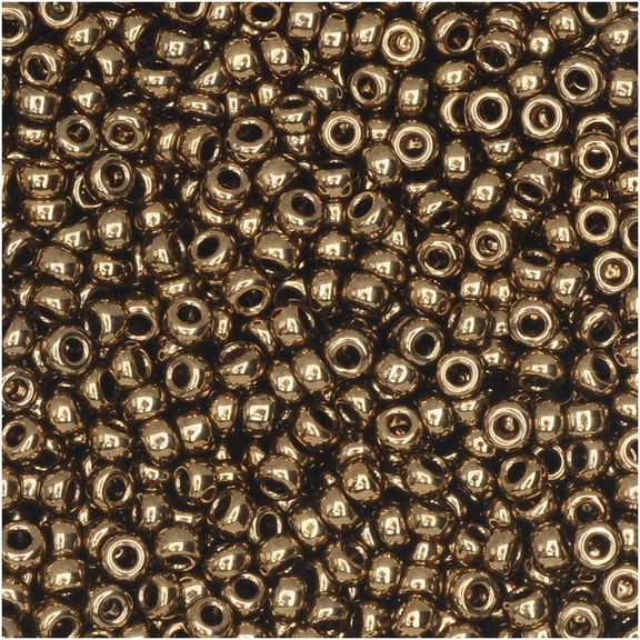 Miyuki Round Seed Beads, 11/0 Size, 8.5 Gram Tube, 457 Dark Bronze