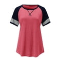 thumbnail image 4 of Camiseta informal de manga corta con cuello redondo y estampado para mujer, 4 of 5