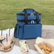 thumbnail image 5 of Bolsa de dos capas Bolso de almuerzo Bolsa de bento de caja de mano resistente al agua (azul retro), 5 of 8