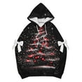 thumbnail image 4 of Makaor Cute Womens Hoodies Pullover Christmas Plus Size Tunic Sweatshirt Long Sleeve Tops Graphic with Bow Oversized Clothes, 4 of 5