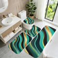 thumbnail image 5 of Green and Gold Marble Pattern Bathroom Rug Set 4 Piece,Includes Contour,Lid Cover,Bath Mat,Non-Slip Extra Soft Absorbent Washable, 5 of 5