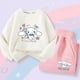 thumbnail image 2 of Cinnamoroll-Ropa deportiva Kawaii Anime Sanrio para niños, Conjunto de sudadera informal, pantalones de 2 piezas, ropa de dibujos animados para niñas lindas, otoño, 2 of 4