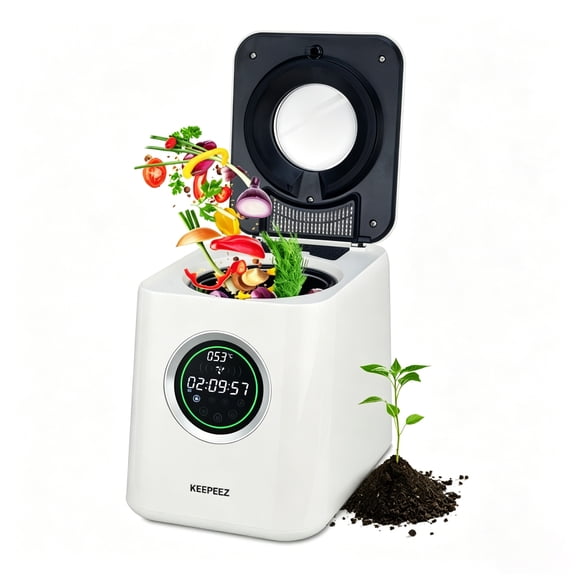 1 Gallon Electric Composter for Kitchen Smart Countertop Compost Bin Turn Food Waste into Fertilizer with Large Touch Screen Low Noise Auto-Cleaning