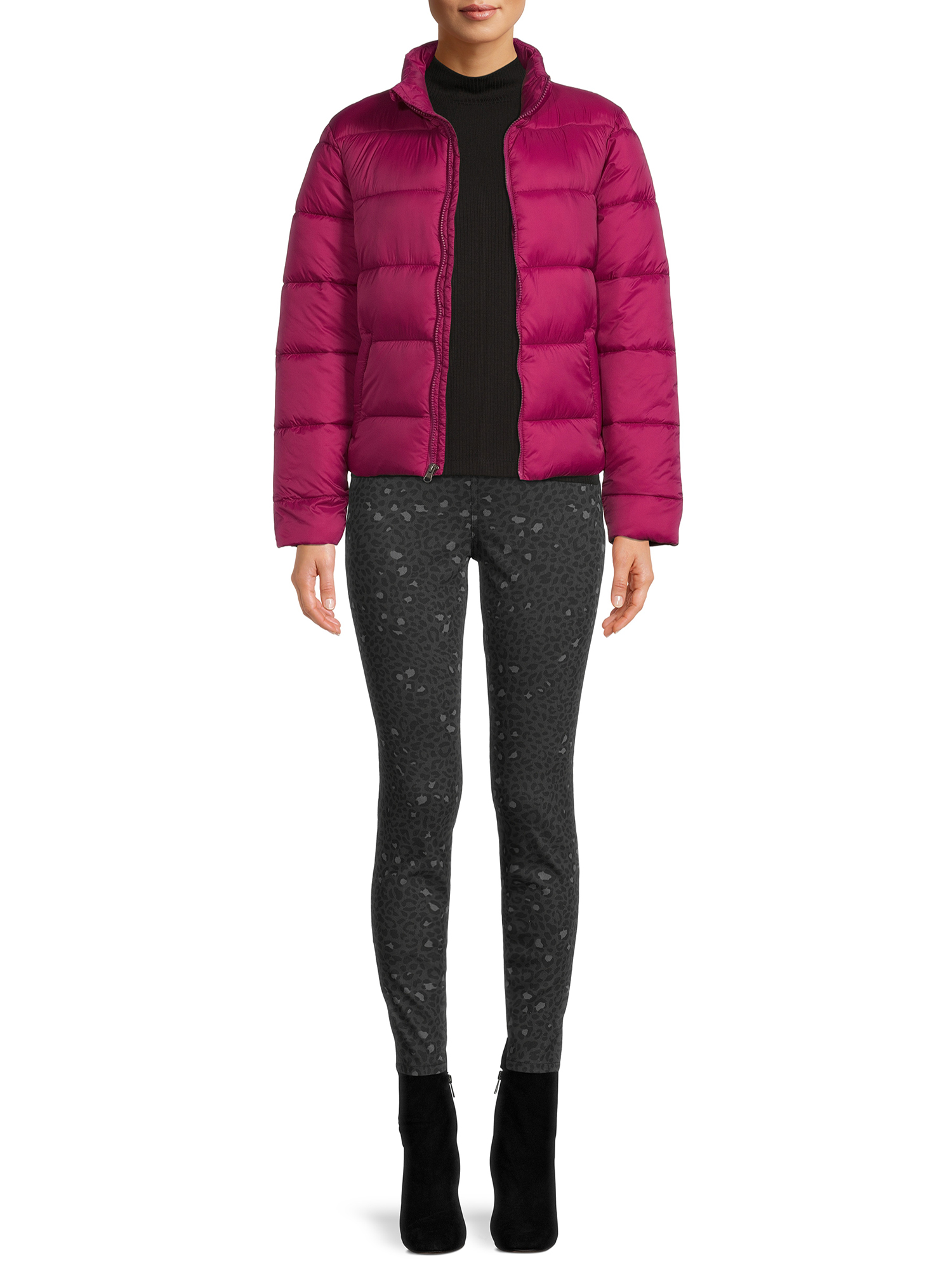 Time and Tru Women's and Plus Puffer Jacket - image 2 of 5