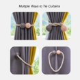 thumbnail image 4 of Alzapaños magnéticos para cortinas, 2 piezas de alzapaños magnéticos para cortinas con cuentas de madera, alzapaños magnéticos para cortinas con cuentas de madera para ventanas de dormitorios, oficin, 4 of 5