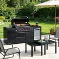 thumbnail image 6 of 6-Burner 83500 BTU Deluxe Stainless Steel Gas Outdoor Kitchen Bar Barbecue Island Grill + Stainless steel Sink with Single Door Storage Cabinet + Wine Cooler Compact Refrigerator, 6 of 13