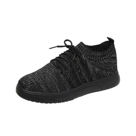 

Sentuca Women Lace Up Breathable Sneakers Solid Shoes Plus Size Fashion Sports Casual Shoes
