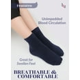 thumbnail image 3 of HUGH UGOLI Women Diabetic Ankle Socks, Super Soft & Thin Bamboo Socks, Wide & Loose, Non-Binding Top & Seamless Toe, 4 Pairs, Navy Blue, Shoe Size: 10-12, 3 of 5