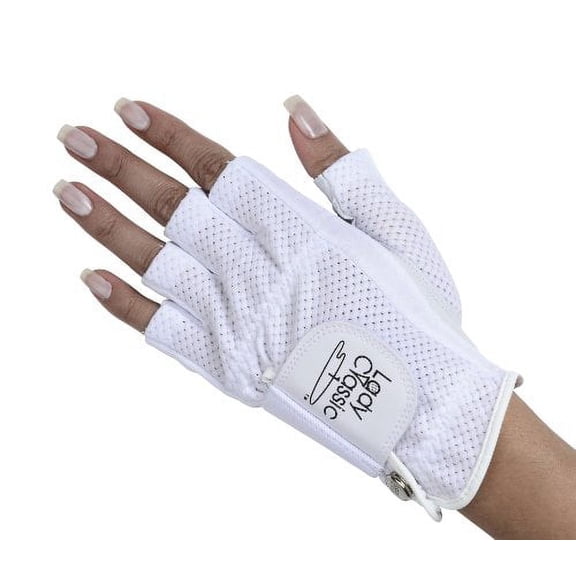 Lady Classic Cabretta Leather Mesh Half Glove