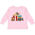 thumbnail image 3 of Inktastic Movie Loving Bats with Popcorn and Soda Boys or Girls Long Sleeve Toddler T-Shirt, 3 of 5