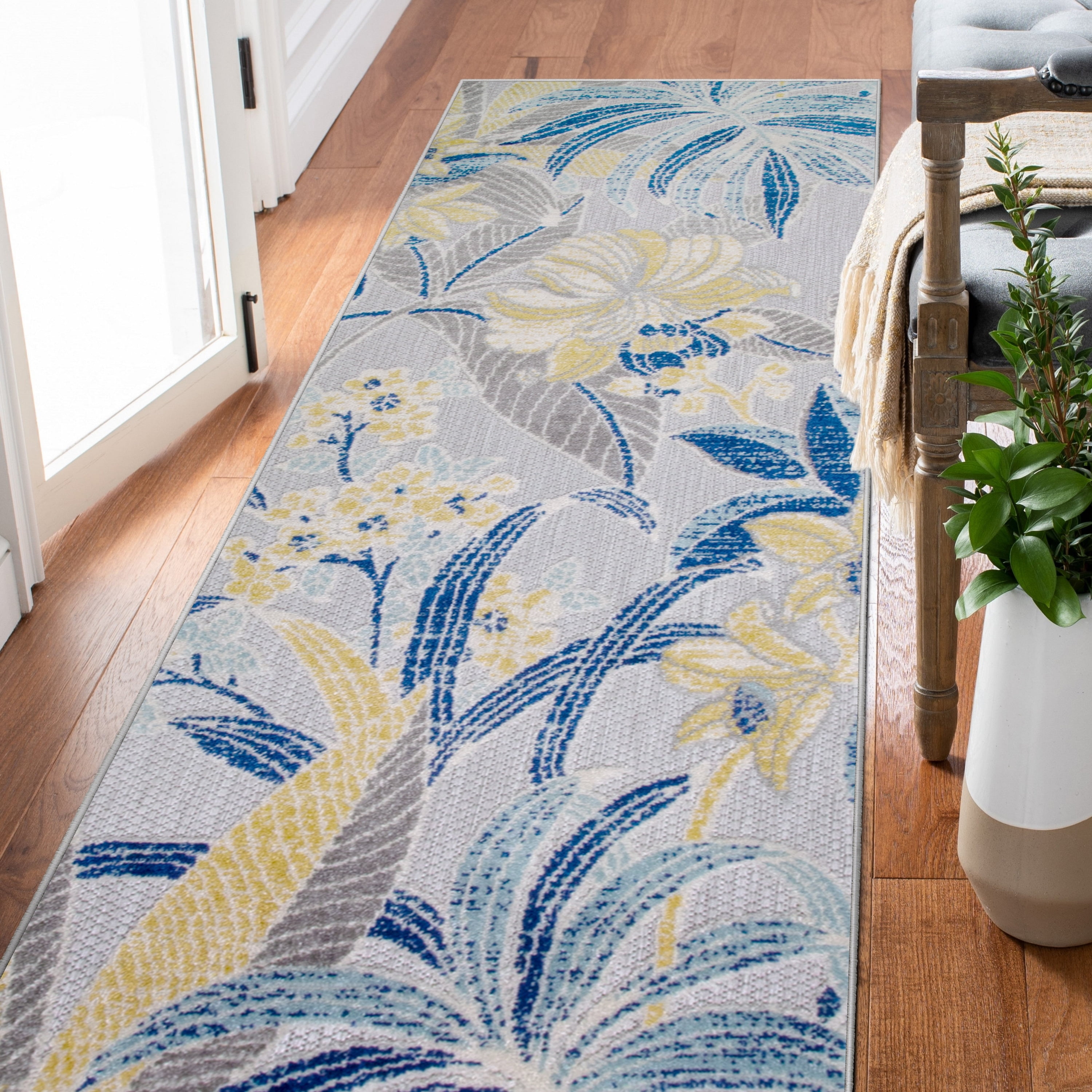Leick Home Song Floral Runner 2' x 8' Indoor/Outdoor Area Rug