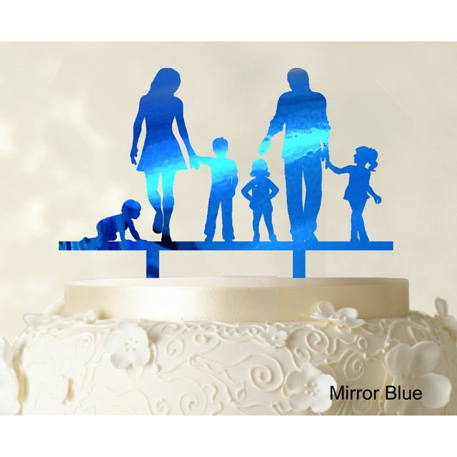 Personalized Family Cake Topper Custom Silhouette Wedding Cake Topper Cake Decorations Option Available 6-7 Inches Wide