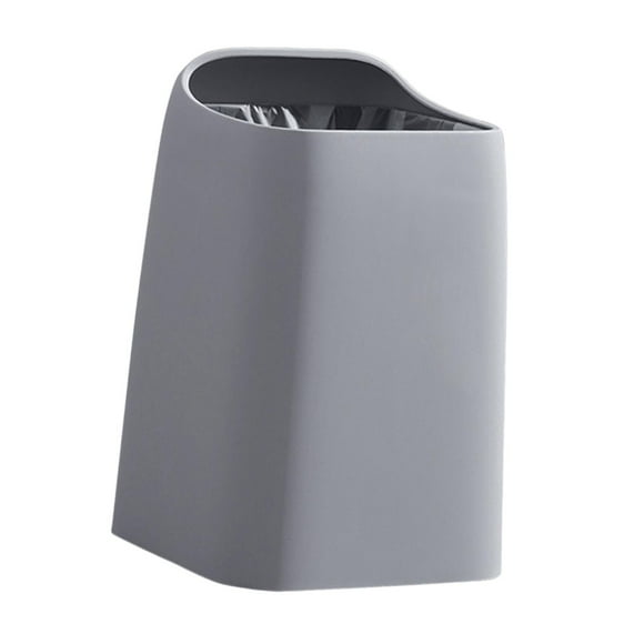 Bote de Basura Macarena Cesto de Basura Decorativo Contenedor Moderno para el Hogar Tapa Abierta para Inodoro Oficina Lavandería Dormitorio Gris