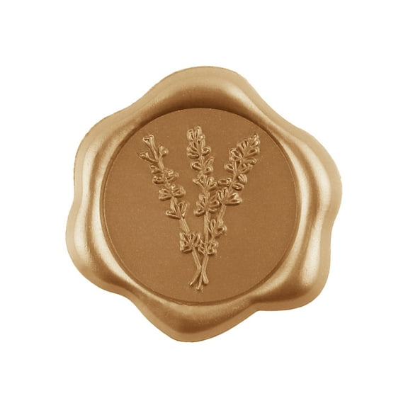 Briartw 30PCS Botanical Adhesive Wax Seal Stickers Self-Adhesive Wedding Invitation Envelope Seal Gold Stickers