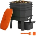 thumbnail image 2 of Outsunny 4-Tray Worm Composter Bin, 7.4 Gal Outdoor & Indoor Worm Composter for Recycling Food Waste, Orange, 2 of 9