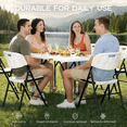thumbnail image 4 of Fenbeli 5 Piece Folding Table and Chairs, Portable Event Card Table with Chairs Set of 4 for Indoor/Outdoor, Picnic, Game Room White, 4 of 8