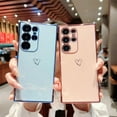 thumbnail image 3 of Compatible with Samsung Galaxy S24 Ultra 5G Case for Women Cute Luxury Love Heart Pattern Design Full Camera Protection Soft TPU Reinforced Corners Protective Plating Edge Phone Case - Pink, 3 of 12