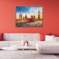 thumbnail image 3 of Cuadro Londres Big Ben Paisaje London Tipo Oleo Tela 100% Algodón Canvas Listo para Colgar 80x60 Marco Flotado Dorado Maxigráfica Shop Cuadro Paisaje Cultural, 3 of 6