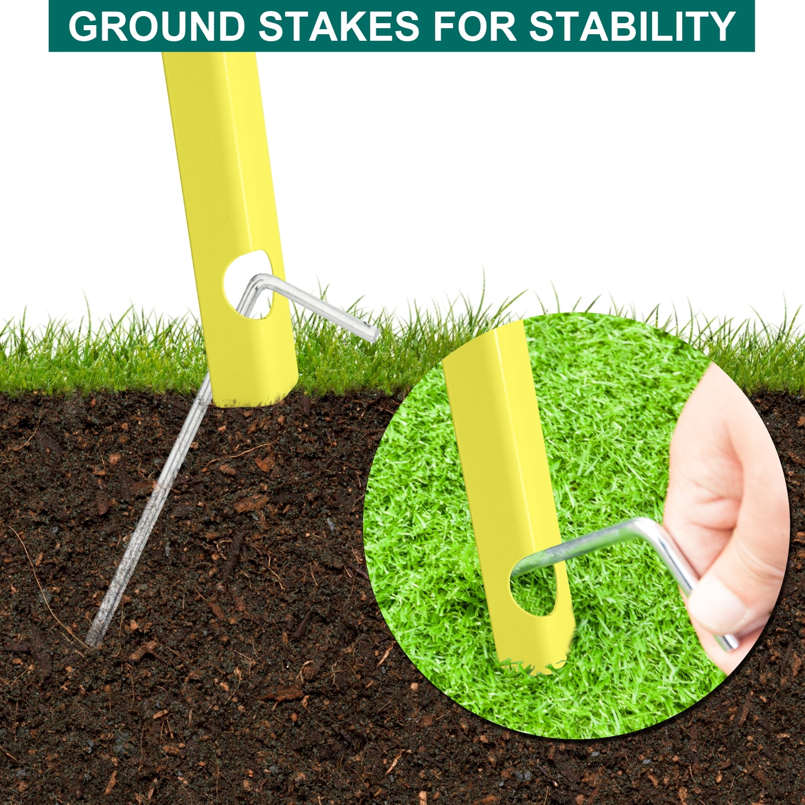 8FT Weather Resistant Yard Garden Windmill Weather Resistant, Ball Bearing for Quiet Operation, for Lawn,Garden, Yellow