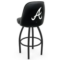 Black Atlanta Braves 36" Swivel Bucket Seat Bar Stool