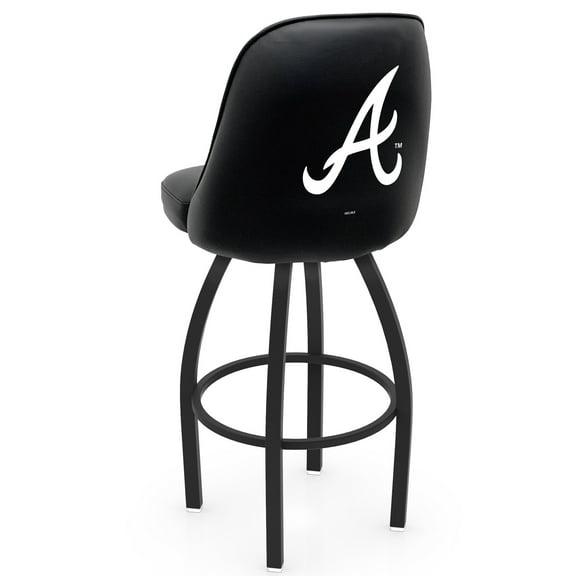 Black Atlanta Braves 36" Swivel Bucket Seat Bar Stool
