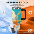 thumbnail image 4 of 40 oz Insulated Tumbler with Handle, Leak-Proof Straw Lid, Stainless Steel Travel Mug for Car & Road Trips - Cute Seal Teacup, 4 of 6