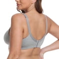 thumbnail image 4 of Flash Deal! Women's Wireless Plus Size Lace Bra Full Coverage Unlined Cotton Bra Sales All Items On Clearance Gray 85F, 4 of 9