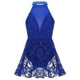 thumbnail image 1 of Alvivi Kids Girls Lace Sequin Dance Dress Halter Sleeveless Leotard Ballet Dancewear, 1 of 7