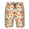 thumbnail image 3 of Cauagu Pumpkins Print Men's Swim Trunks,Hawaiian Bathing Suit Swimsuits Beach Shorts with Pockets for Men Quick Dry Swimming Board Shorts-Small, 3 of 6