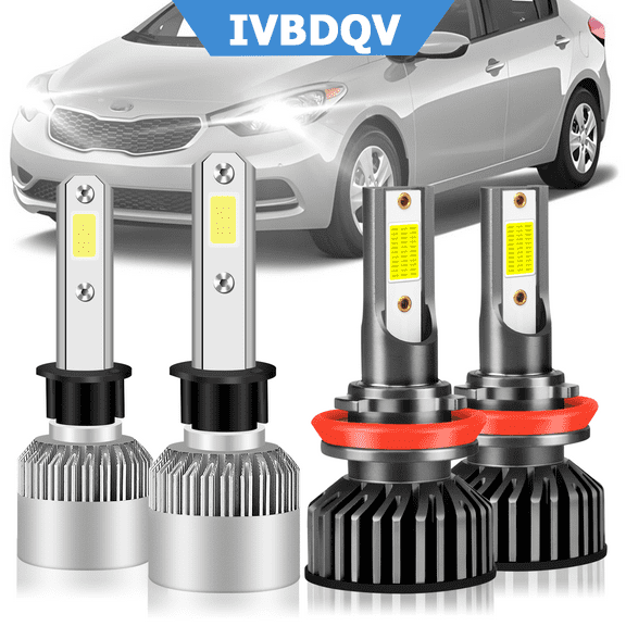 For Kia Forte 2014 2015 2016 H1 H11 LED Headlight High Low Beam Bulbs 4pcs