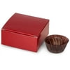 50 PK, Red Candy Truffle Boxes 2-5/8 x 2-3/4 x 1-1/4" Holds 4 For Wedding Favors, & Basket Fillers, Made In USA