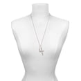 thumbnail image 3 of Delight Jewelry Silvertone Clear Frosted Baby Rattle I Set You Apart Engraved Cross Zoey Necklace, 28", 3 of 4
