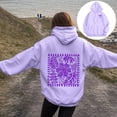 thumbnail image 2 of Linfrsh Women's Sweatshirts Hoodies Tops Pullover With Kangaroo Pocket Long Sleeve Casual Hoodies (Purple,3XL), 2 of 7