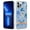 Blue, variant on Case for Samsung Galaxy A21s transparent Phone case with a flower pattern, a sturdy ring stand and a protective shell.