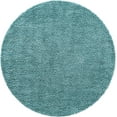 thumbnail image 3 of Unique Loom Davos Shag Collection Area Rug - Solid (7' 10" Round Aqua), 3 of 7