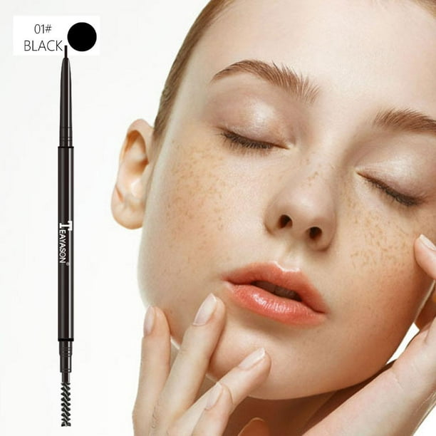 Micro Lápiz para Cejas con para Cejas, Doble Punta, de Larga Duración, Natural, Lápiz para Cejas, Maquillaje, Cosmético, Rellena Los Huecos, Ap - NEGRO Salvador Dali Lápiz de cejas