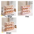 thumbnail image 3 of Refrigerator Egg Holder, Auto-Rolling Egg Storage Container for Fridge Side Door, Space Saving Plastic Egg Tray Organizer for Kitchen Pantry Cabinet and Countertop, Beige, 3 of 4