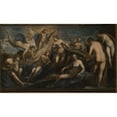 thumbnail image 2 of Domenico Tintoretto 14x10 Black Ornate Wood Framed Double Matted Museum Art Print Titled: Apollo and the Muses, 2 of 5