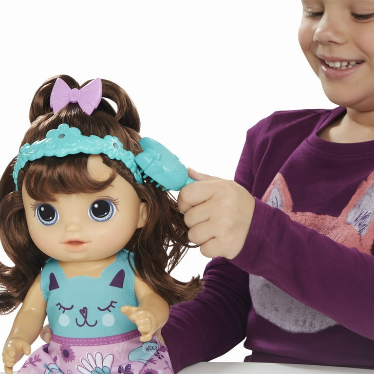 Baby Alive Snip n Style Baby Brown Hair Talking Doll with Bangs that Grow