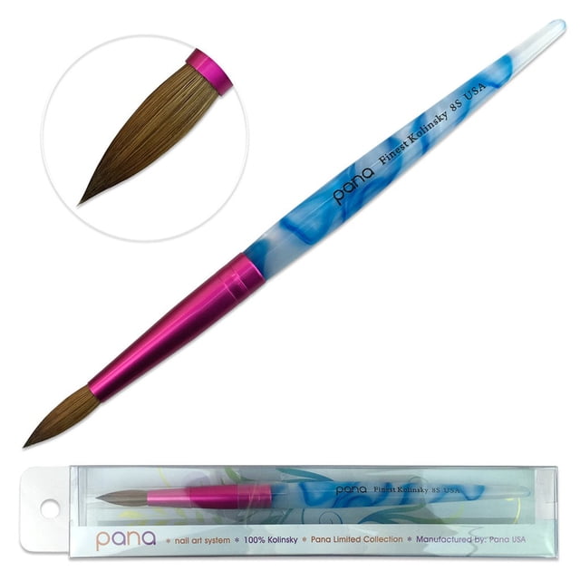 Pincel acrílico para uñas PANA USA Pure Kolinsky Hair, talla 8