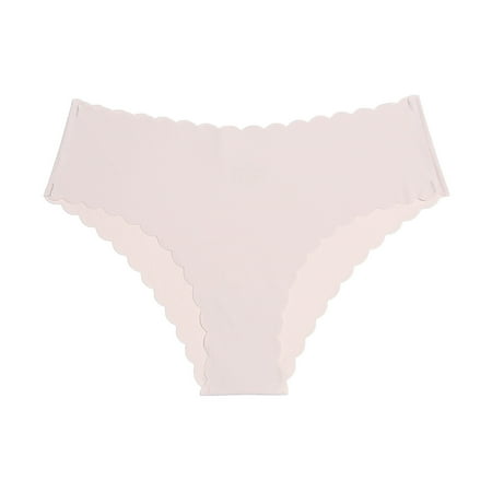 knqrhpse Seamless Underwear for Women No Show Underwear European And American Women Briefs Female Non Pants Female Ice Silk Buttocks Lady Cotton Underwear Panties for Women Beige L